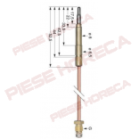Termocupla, senzor flacara 1200 mm, filet M8x1, cap ø6mm
