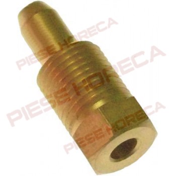 Conector, niplu, cu inel bicon incorporat pentru teava flacara de veghe, pilot, de Ø4mm, filet M10x1. Cod SIT 0958030, 0.958.030. SE LIVREAZA LA SET 5BUC