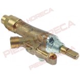 Robinet gaz ECA, montare cu flansa pe teava de Ø21mm, iesire gaz ¼”( teava de Ø8mm), conector termocupla M8x1, dimensiuni ax 8x6,5mm si 20/13mm, filet pentru fixare frontala de M13x1. Pentru INOKSAN