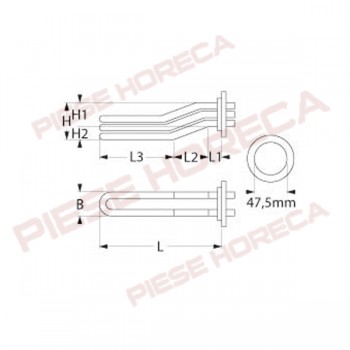 Rezistenta boiler masina de spalat vase WINTERHALTER modelele GS