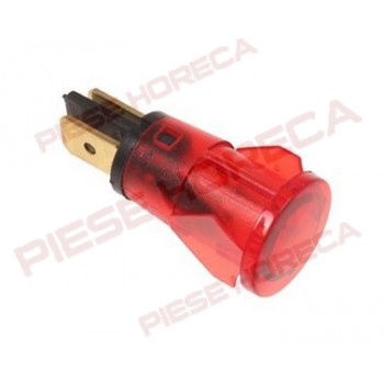 Lampa indicator tensiune ø 13mm, culoare rosie, 230V