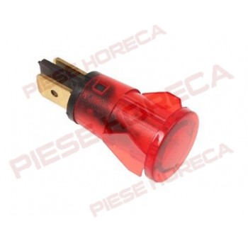 Lampa indicator tensiune ø12mm, culoare rosie, 230V