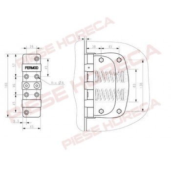 Balama FERMOD 4521 pentru usa camera frigorifica