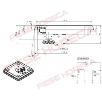 Plita patrata 2000W, 220x220mm