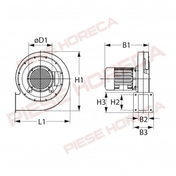 Ventilator EBMPAPST  G1G126-AB13-53 pentru cuptor LAINOX, AMBACH, MARENO