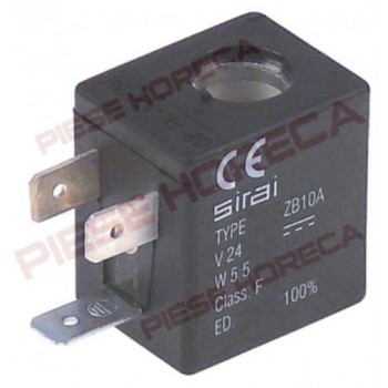 Bobina electrovalva Sirai tip ZB10A 24V DC putere 5.5W interior 10mm