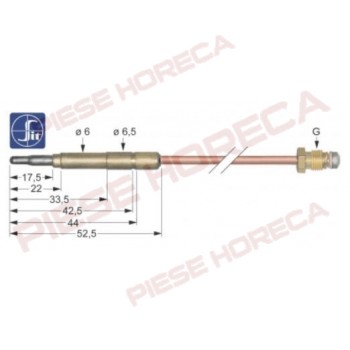Termocupla, senzor flacara aragaz, 1000mm pentru cuptor, cuptor pizza, marmita, grill, gratar roca vulcanica Zanussi, MBM, Silko, AngeloPo, Modular, OEM, Offcar, Foinox