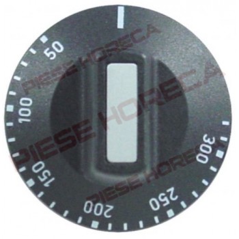 Buton gradat actionare termostat 300grade, pentru ax de 6x4.6mm cu aplatizare ax sus