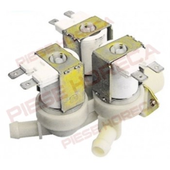 Electrovalva apa tripla, dreapta intrare ¾”, iesire 11,5mm alimentare 230V pentru Electrolux, Emmepi, Gierre, Hobart, MBM, Colged