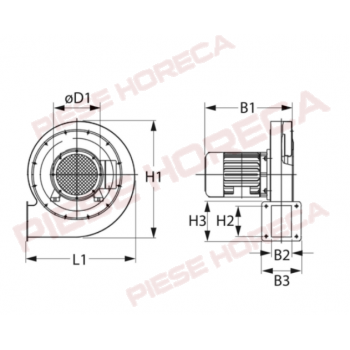 Motor ventilator EBM PAPST RG128/1300-3612 putere 100W pentru arzator cuptor Convotherm, Lainox, Mareno, MKN, Falcon 