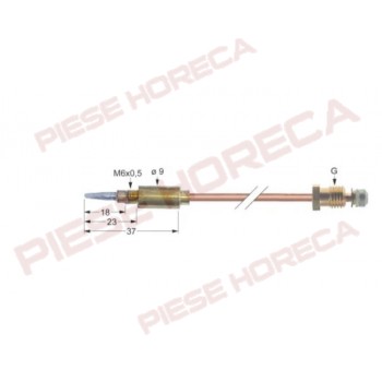 Termocupla  aragaz, grill lungime 600mm filet montare pe robinet de M8x1, filet montare pe arzator M6x0.5