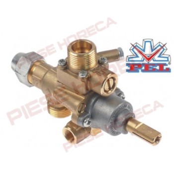 Robinet gaz PEL 22S/V ax de 10x8mm montat la aragaz, cuptor, gratar, marmita Zanussi, Giga, Tecnoinox 