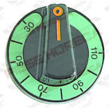 Buton comanda , cu indicator de temperatura de la 30 la 110 —¦C, diametru de 60mm, montare pe ax termostat de 6x4.6mm