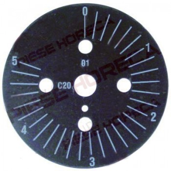 Disc gradat timer C20, diametru-Ø60mm, gradat de la 0-5minute, rotatie 0-290°.
