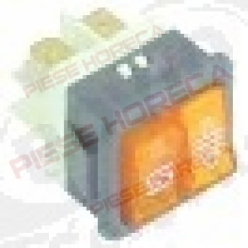 Intrerupator basculant 26,5x25,5 mm, galben