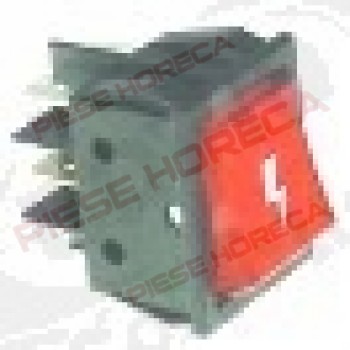 Intrerupator basculant 30x22 mm, rosu