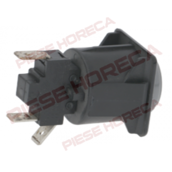 Intrerupator rotund gri cu led indicare tensiune si masca patrata neagra Hoonved, Ascaso