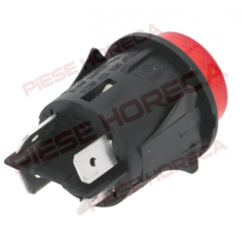 Intrerupator rotund, rosu iluminat cu retinere pornit/oprit cuptor Gierre, Lainox, espressor Pavoni, 250V, 16A