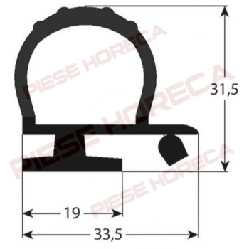 Garnitura usa camera frigorifica, colac 6metri, neagra 