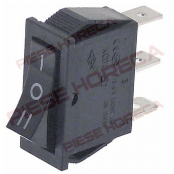 Intrerupator negru basculant cu trei pozitii, 220-250V, 16A 