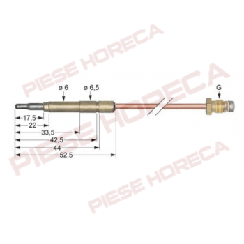Termocupla, senzor flacara arzator SIT cu lungime de 600mm si filet de M9x1