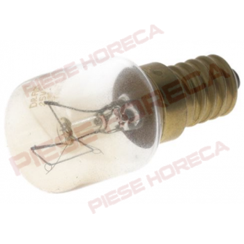 Bec E14, putere 25W, temperatura maxima de lucru 300°C alimentat la 230V pentru cuptor