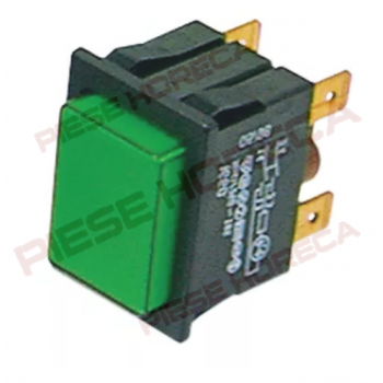 Intrerupator fara retinere iluminat verde, dimensiuni de montare 30x22mm pentru Colged