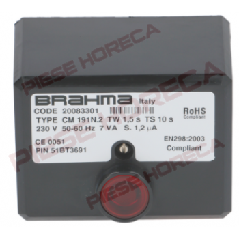 Automat aprindere, centralina Brahma model CM191N.2 cu 2 electrozi pentru cuptor pizza Italforni