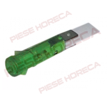 Lampa indicare tensiune verde cu diametrul de 9mm alimentata la 230V pentru cuptoare, masini spalat vase, plite