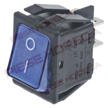 Intrerupator basculant iluminat, albastru, O-I, 250V, 16A, Desmon