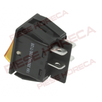 Intrerupator basculant iluminat, portocaliu, O-I, 250V, 16A