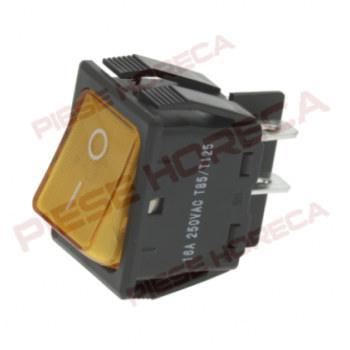 Intrerupator basculant iluminat, portocaliu, O-I, 250V, 16A