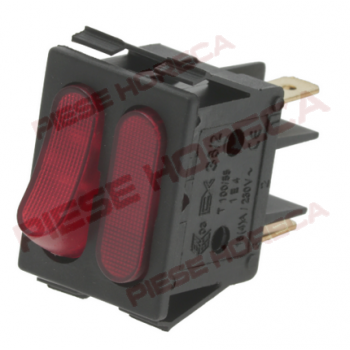 Intrerupator basculant rosu cu indicator tensiune, 16A, 250V