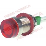 Lampa semnalizare tensiune ø12mm, 400V, rosie, corp metalic 