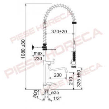 Baterie masa prespalare cu pipa si dus, baterie monobloc