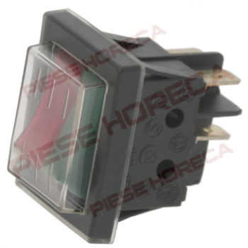 Intrerupator basculant dublu, rosu/verde, 250V 