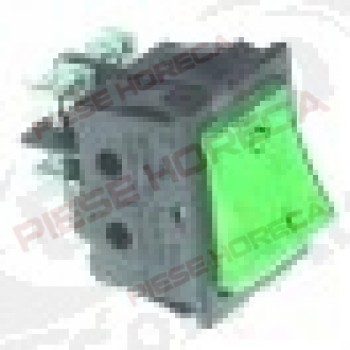 Intrerupator basculant 30x22 mm, verde