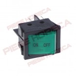 Intrerupator ON-OFF verde, iluminat in pozitie ON.