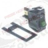 Intrerupator basculant verde 27,4x12,4mm, 2NO, 250 V