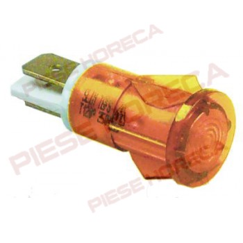 Lampa indicator tensiune cu diametrul de 12mm, culoare galbena, alimentare 230V 