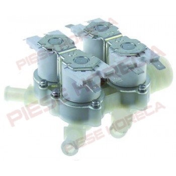 Electrovalva apa cu 4 cai, intrare ¾”, iesiri de Ø 11,5mm, presiuni de lucru 0,2-10bar, alimentare 230V, producator RPE. Pentru cuptoare convectie FOINOX 