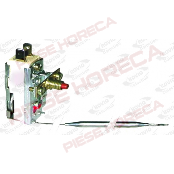 Termostat de siguranta 230 grade C, 16A, 1 contact, diametru sensor 6mm, lungime sensor 74mm, lungime capilar 600mm