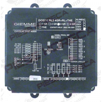 Unitate centrala pentru dozare GIEMME, tip DOS7 f.RL3 4GR+RL+THE (DOS7 RL3 4GR+RL+THE ), alimentare 230V/50/60Hz, CYCOLAC S157-40555