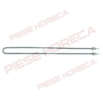 Rezistenta imersibila pentru Bain-Marie,  putere 2000W, alimentare 220-230V, Lungime -490mm, latime 35mm, dimensiunea maxima a gaurilor de montare-28mm, filet de fixare M14x1, diametrul rezistentei (tubului)- 6,3mm, conexiuni electrice cu papuci 6,3mm 