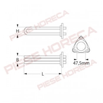 Rezistenta 6000W boiler masina de spalat vase ZANUSSI