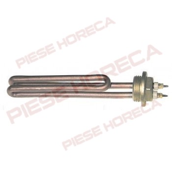 Rezistenta boiler expresor, lungime 165mm, latime 22mm, alimentare 230V, flansa cu filet de 1”, conectori de M3 cu filet 