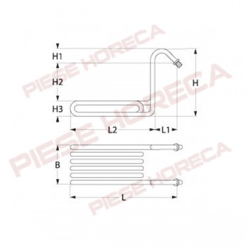 Rezistenta 2700W masina de spalat vase ANGELO PO, DIHR, ZANUSSI