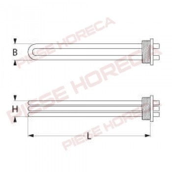 Rezistenta 12000/14000W, filet de 1½"  alimentare 220/240V