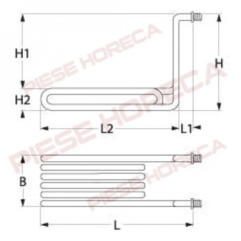 Rezistenta 3000W friteuza GIGA, SILKO