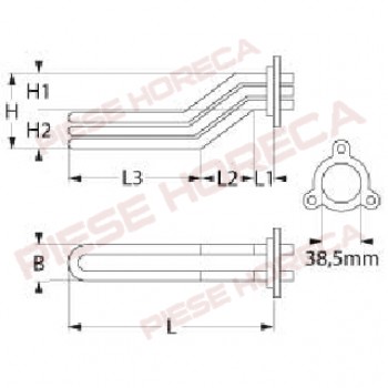 Rezistenta 4500W boiler masina de splat vase ANGELO PO, SILANOS
